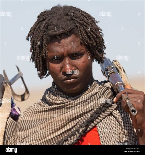 Afar Tribe Warrior, Assaita, Afar Regional State, Ethiopia Stock Photo ...