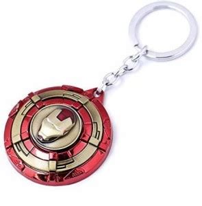 RVM Jewels Iron man Rotating Shield Keychain Head Metal Key chai for ...
