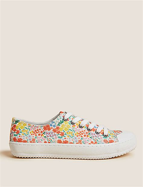 Buy Canvas Lace Up Printed Trainers at Marks & Spencer