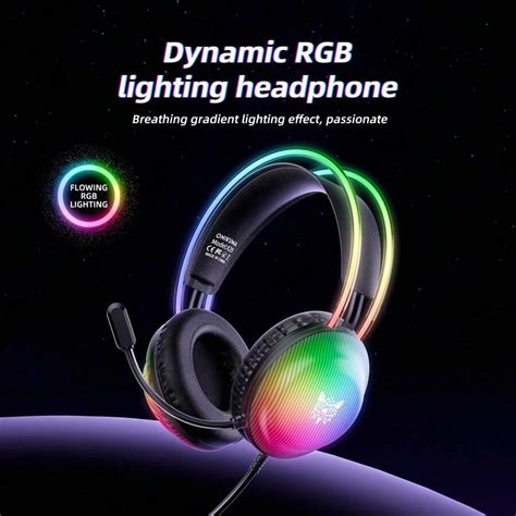 ONIKUMA Black Gaming Headset New FULL Dynamic RGB Light Wired ...