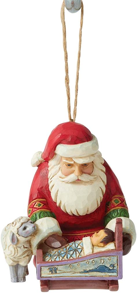 Buy Enesco Jim Shore Heartwood Creek Santa with Baby Jesus Hanging ...