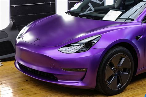Purple Tesla Model 3 - Satin Purple Vinyl Car Wrap