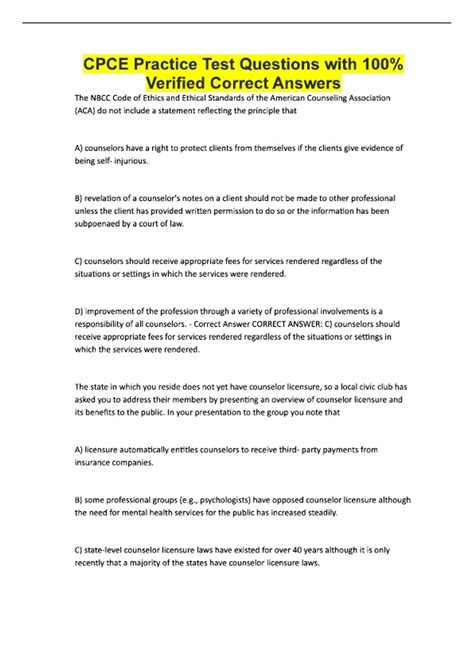 CPCE Practice Test Questions with 100% Verified Correct Answers - Cpce ...