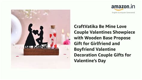 Watch CraftVatika Be Mine Love Couple Valentines Showpiece with Wooden ...