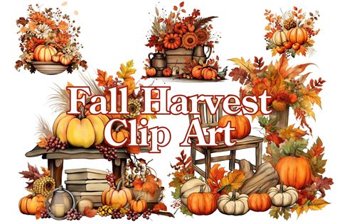 Fall Harvest Clip Art Collection 3 Graphic by Sunny Jar Designs ...