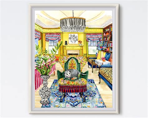 Buy Possum Kingdom Possum Painting Canvas Art Room Portrait Maximalist ...