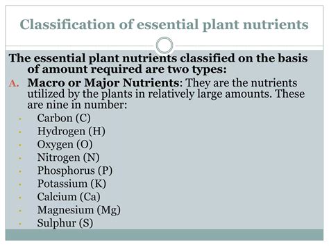 Essential plant nutrients and their functions | PPTX