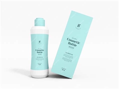 Premium PSD | Glossy plastic cosmetic bottle packaging mockup