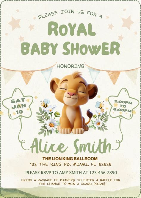 Free Printable Lion King Baby Shower Templates