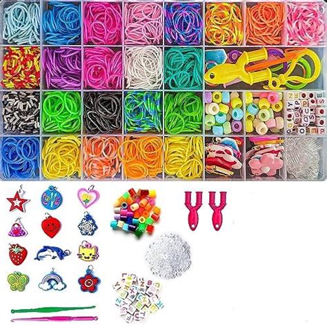 GOLD LEAF 1150+ 20 Color Rubber Loom Bands Kit, DIY Rainbow Rubber ...