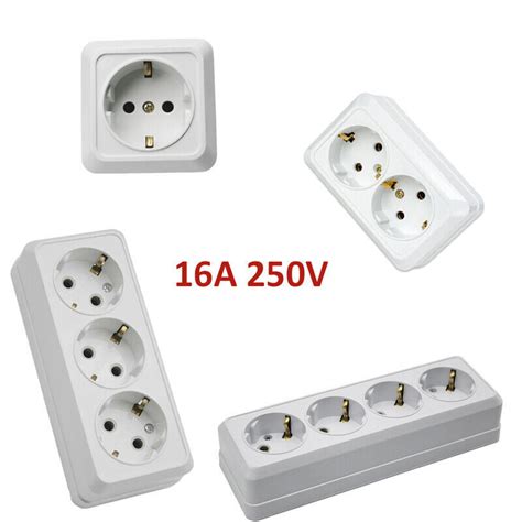 Aufputz Schuko Steckdosen 1/2/3/4 fach | Ubuy India