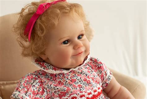 Buy TERABITHIA 24 Inch Huge Baby Size Hand Rooted Curly Hair Smiling ...