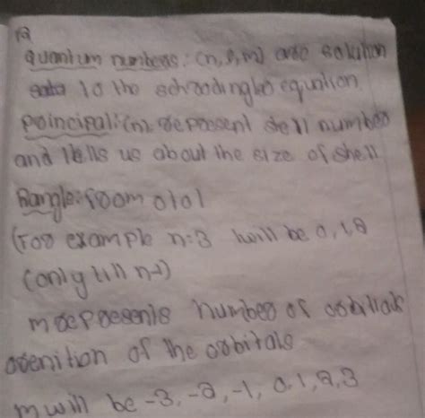 How are quantum numbers n,l and m arrived at? Explain the significance ...