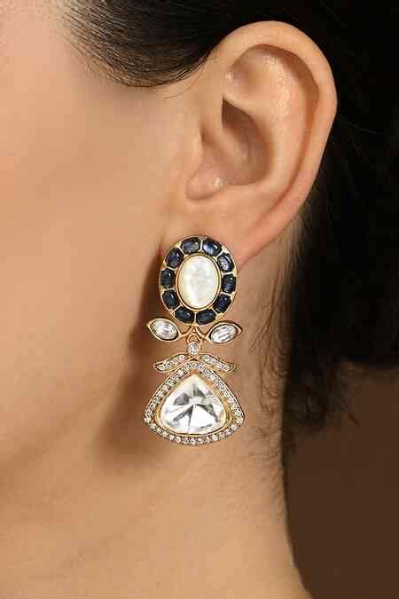 Buy Gold Plated Stones, Diamonds Opulent Kundan Studded Dangler ...