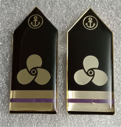Lapel Pin type Gorget Collar Badges for Merchant Navy Marine Engineers ...