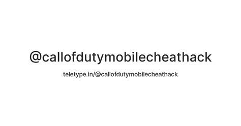 @callofdutymobilecheathack — Teletype