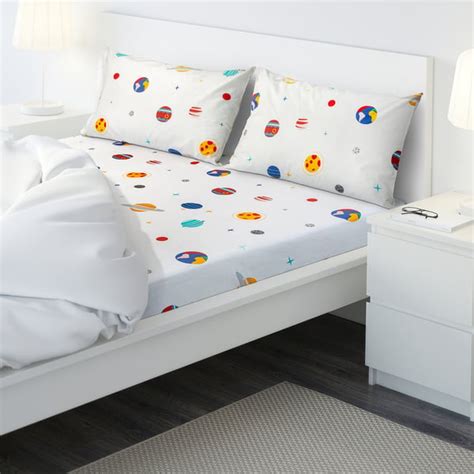 AFTONSPARV flat sheet and 2 pillowcase, space/multicolour, 240x260 ...