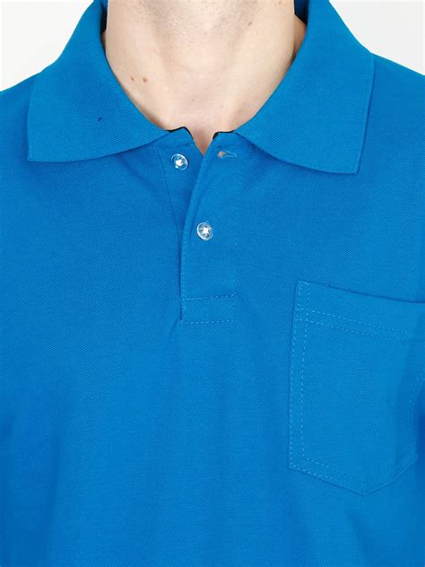 Men's Cotton Plain Polo Neck Half Sleeve Blue Color T-Shirt – Fleximaa