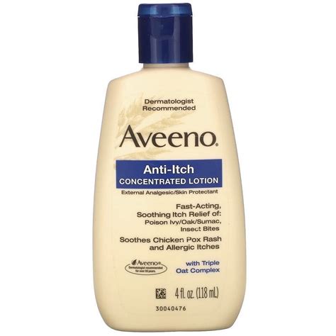 Aveeno Active Naturals Anti-Itch Concentrated Lotion for Itchy Skin Relief, 4 fl oz (118 ml ...