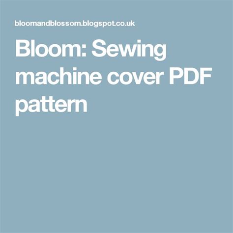 Rezultat imagine pentru Sewing Machine Cover PDF Pattern