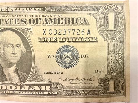 One Silver Certificate $1 - One Dollar Bill - Series 1957 B Circulated ...