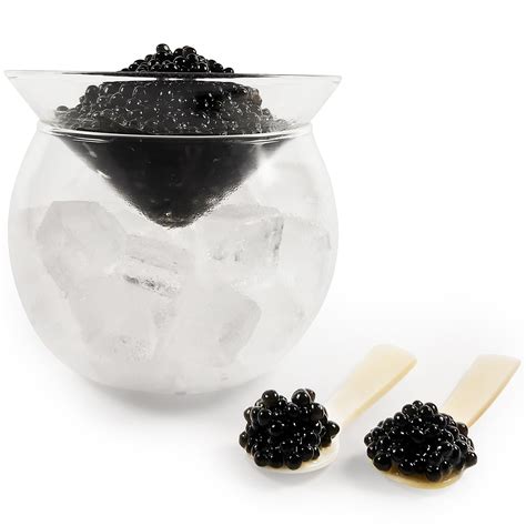 Amazon.com: ThougrLyh Caviar Server Set Glass Caviar Dish with 2 Pcs ...