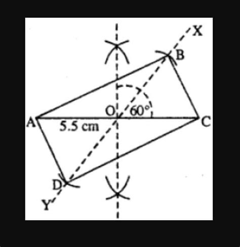 Construct rectangle ABCD in which diagonal AC is 5.5 cm and angle BAC ...