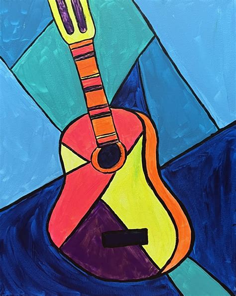 Picasso's Guitar Admission - Painting and Vino
