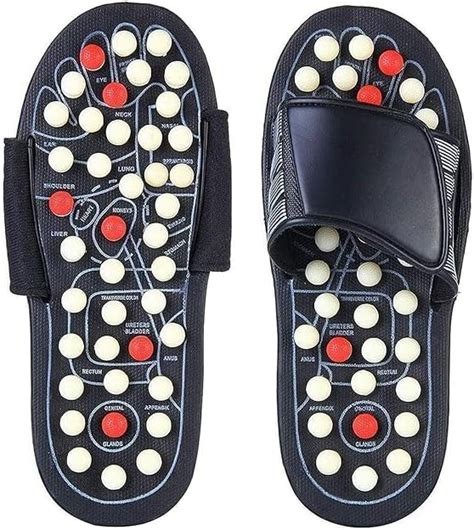 Acupressure Massage Slippers, Black Reflexology Foot Sandals, Pain ...