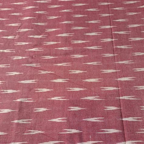 Light Pink Color Cotton Ikat Fabric