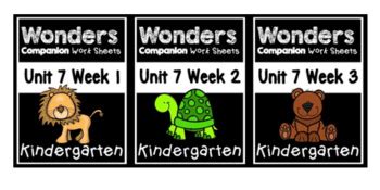Wonders Kindergarten Centers/Worksheets BUNDLE Unit 7 Weeks 1-3 | TPT