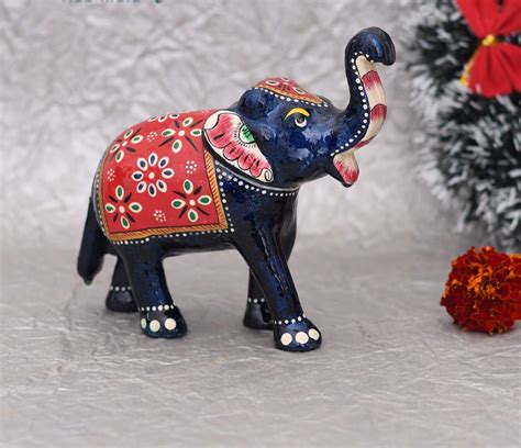 Buy JAIPUR ACE Decorative Rajasthani Design Trunk Up Elephant Showpiece ...
