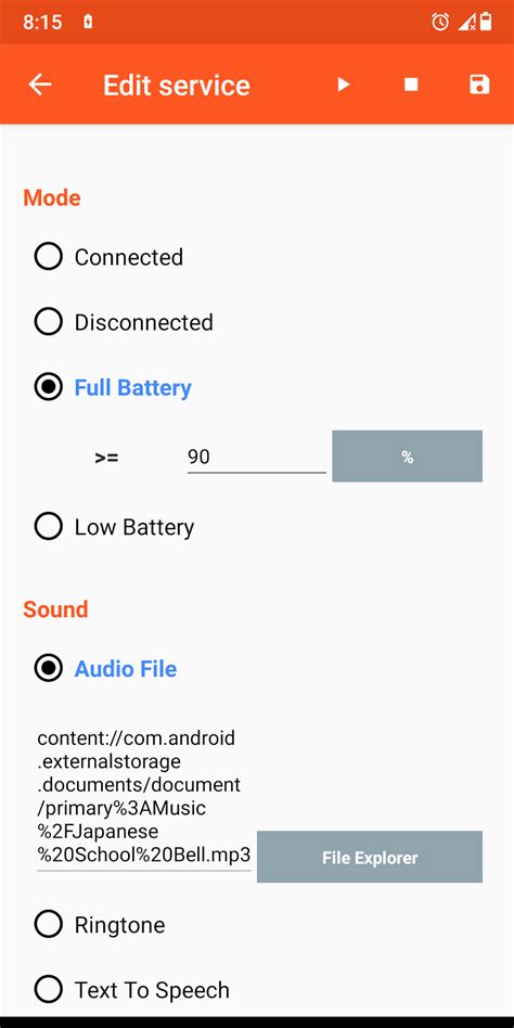 Image result for Battery Sound Android System