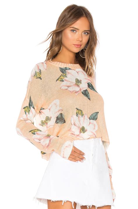 Show Me Your Mumu Cropped Varsity Sweater in Southern Magnolia Knit ...