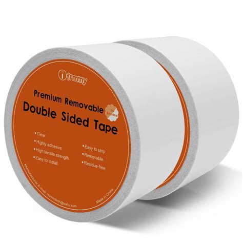 i frmmy Removable Clear Double Sided Sticky Tape - No Residue, 2 inches ...