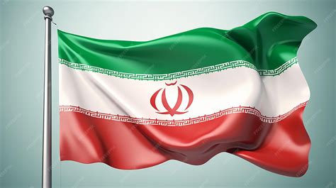 Símbolo de estado de bandera de irán aislado en la bandera nacional de ...