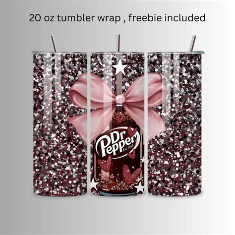 Dr Pepper Tumbler Wrap. 20 Oz Sublimation Wrap . Bright and Super Cute ...