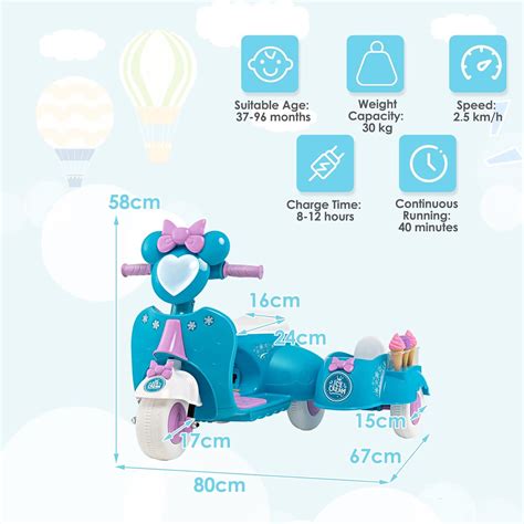 Buy COSTWAY Kids Electric Motorbike, 6V Battery Powered Ride on Toy ...