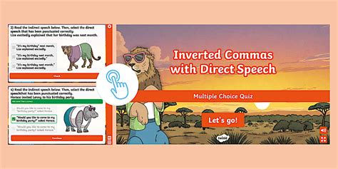 Inverted Commas Direct Speech KS2 English Quiz - Twinkl