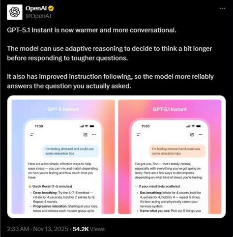 OpenAI drops GPT-5.1, says it is smarter and can be nerdy or cynical if ...