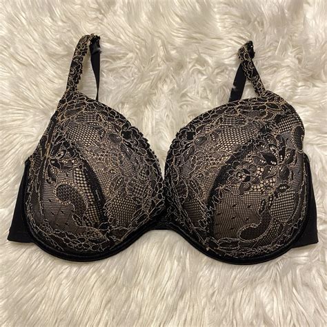 Cacique 38DDD Bra Black Lace Plunge Underwire No Air … - Gem