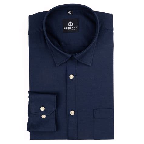 Navy Blue Color Cotton Linen Shirt For Men – Punekar Cotton