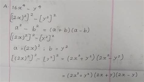 3 marks.Q4 Factorise using identities. (A) 16x^4-y^4 (B) 16x^2-24yz-9y ...