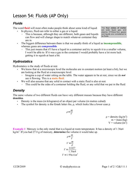 Image result for Fluids Physics Lecture