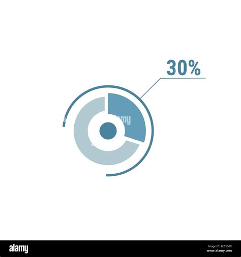 Thirty percent chart, 30 percentage diagram. Vector circle chart design ...