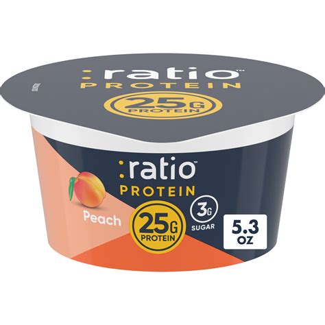 Ratio Yogurt Protein Cultured Dairy Snack, Peach, 25g Protein, 5.3 oz ...