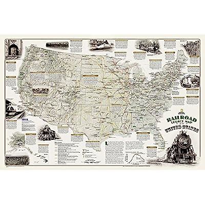 Buy National Geographic: Railroad Legacy Map of the United States Wall ...