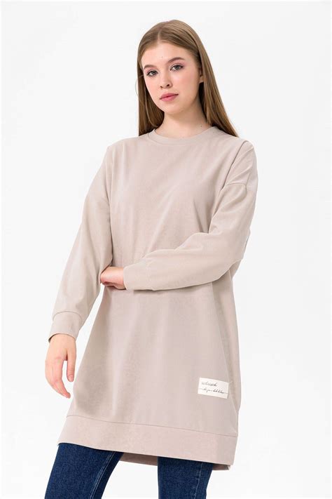 Taş Yırtmaçlı Uzun Scuba Sweat - Butik Buruç | ElbiseBul