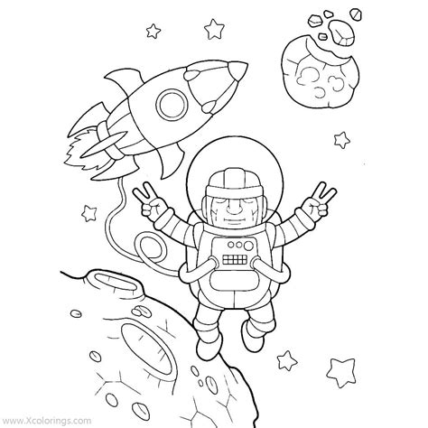 Astronaut Coloring Pages Say Hi - XColorings.com