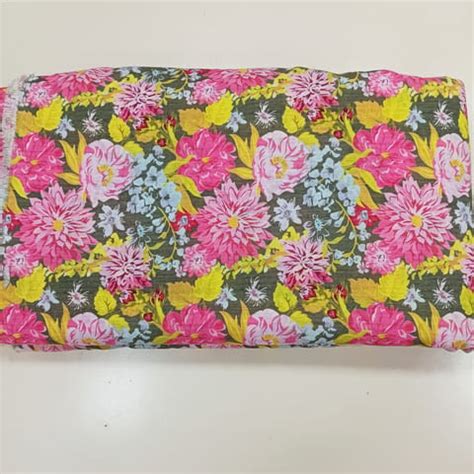 Poly Linen Printed fabric